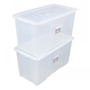 Wham Crystal Plastic Storage Box & Lid Size 19 110 Litre